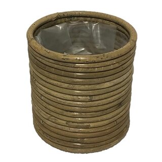 Pot Rond Streep Grey - 14x18 cm