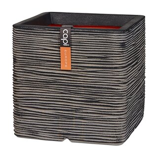 Capi Pot Vierkant Rib NL 40x40x40 cm - Antraciet