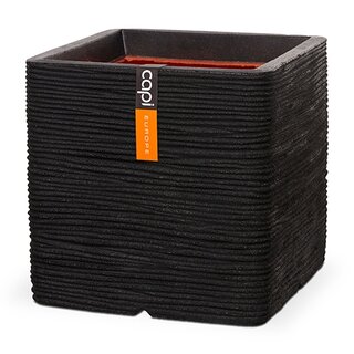 Capi Pot Vierkant Rib NL 40x40x40 cm - Zwart