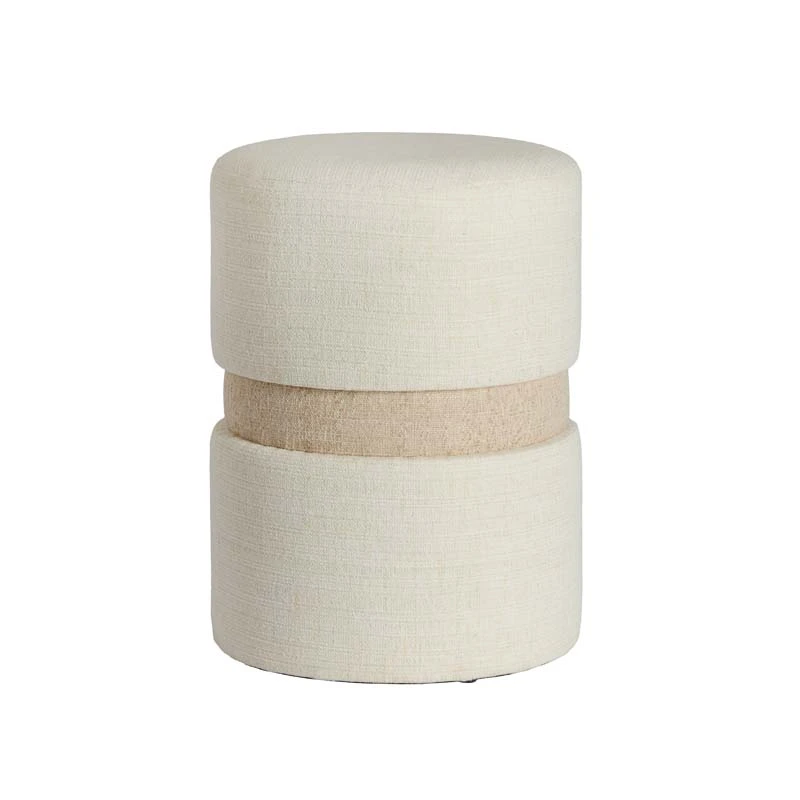 Light & Living Poef Novira Beige/Crème - Ø35x46 cm - afbeelding 1