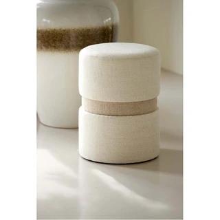 Light & Living Poef Novira Beige/Crème - Ø35x46 cm - afbeelding 2