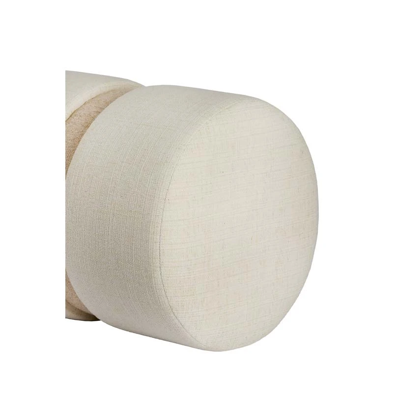 Light & Living Poef Novira Beige/Crème - Ø35x46 cm - afbeelding 3