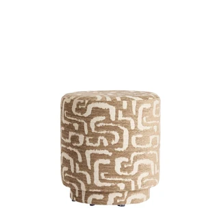 Light & Living Poef Davonte Grijsgroen/Beige - Ø40x44 cm | De Boet
