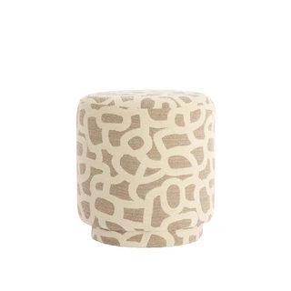 Light & Living Poef Davonte Taupe/Beige - Ø40x44 cm - afbeelding 2