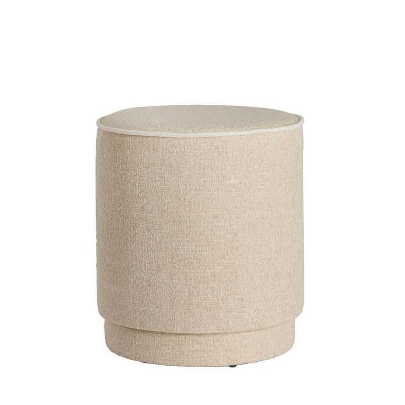 Light & Living Poef Rosin Beige/Crème - Ø40x45 cm - afbeelding 1