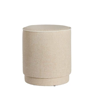 Light & Living Poef Rosin Beige/Crème - Ø40x45 cm | De Boet