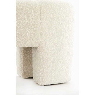 Light & Living Poef Batoemi Bouclé Crème - Ø51x45 cm - afbeelding 3