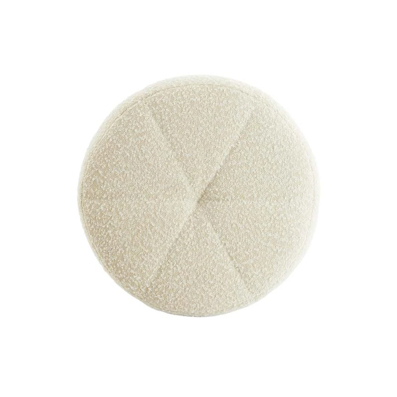 Light & Living Poef Batoemi Bouclé Crème - Ø51x45 cm - afbeelding 4