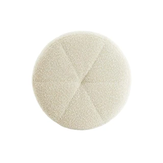 Light & Living Poef Batoemi Bouclé Crème - Ø51x45 cm - afbeelding 4