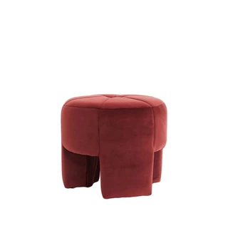 Light & Living Poef Batoemi Fluweel Bordeaux - Ø51x45 cm | De Boet