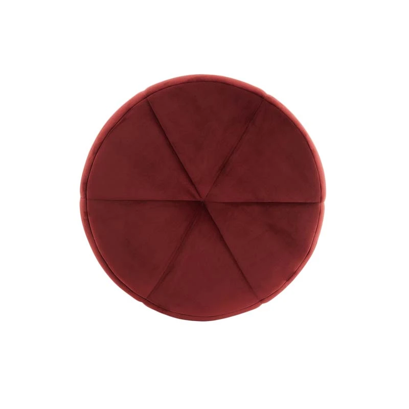 Light & Living Poef Batoemi Fluweel Bordeaux - Ø51x45 cm - afbeelding 4