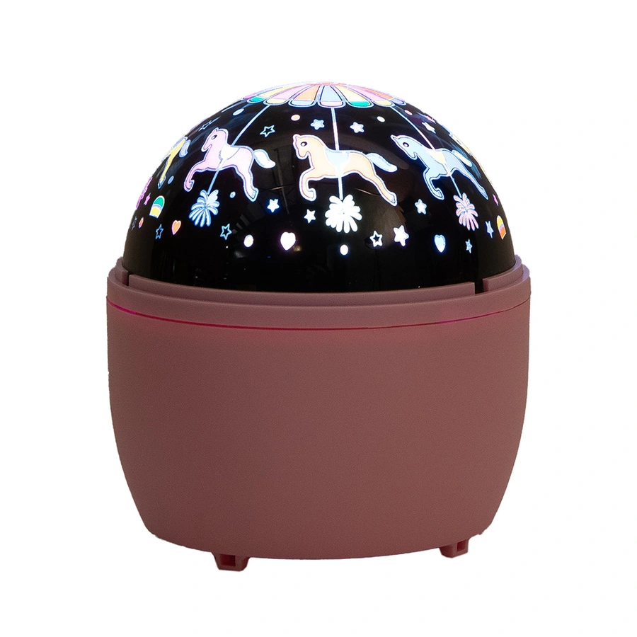 LED Projector Carousel 13x11,5 cm - Roze - afbeelding 2