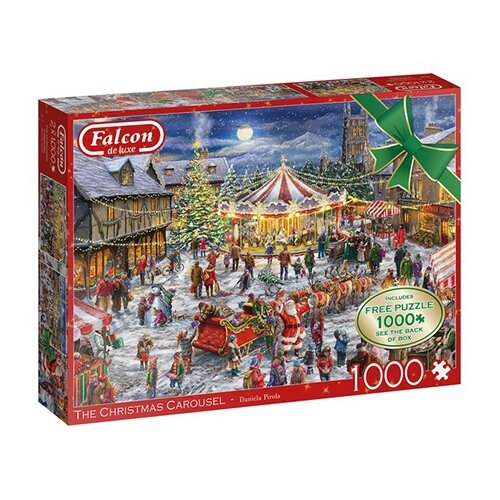 palm tweeling bolvormig Puzzel Xmas Falcon Christmas Carrousel - 2x 1000 st. | De Boet