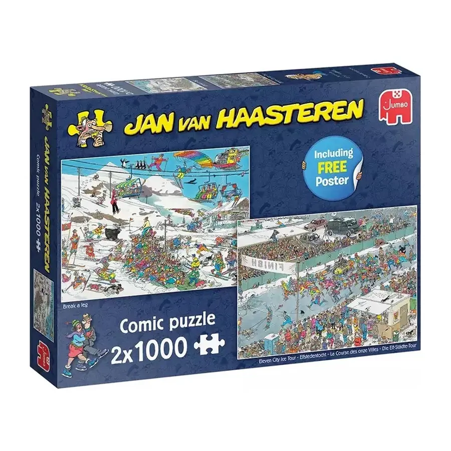 Puzzel Xmas Jan van Haasteren Break a Leg - 2x1000 st.