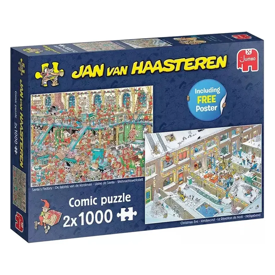 Puzzel Xmas Jan van Haasteren Santa's Facts - 2x1000 st.