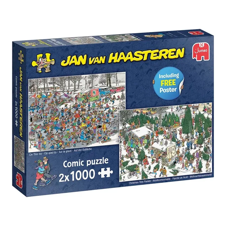 Puzzel Xmas Jan van Haasteren Tree Market-On Thin Ice - 2x1000 st.
