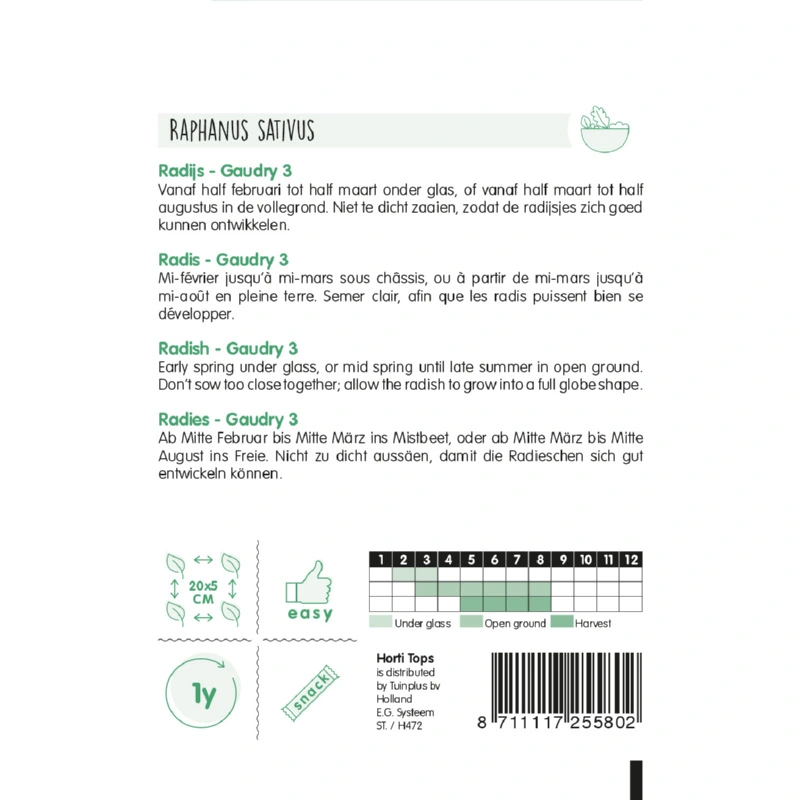 Horti Tops Radijs Gaudry 3, Ronde Rode Witpunt - afbeelding 2