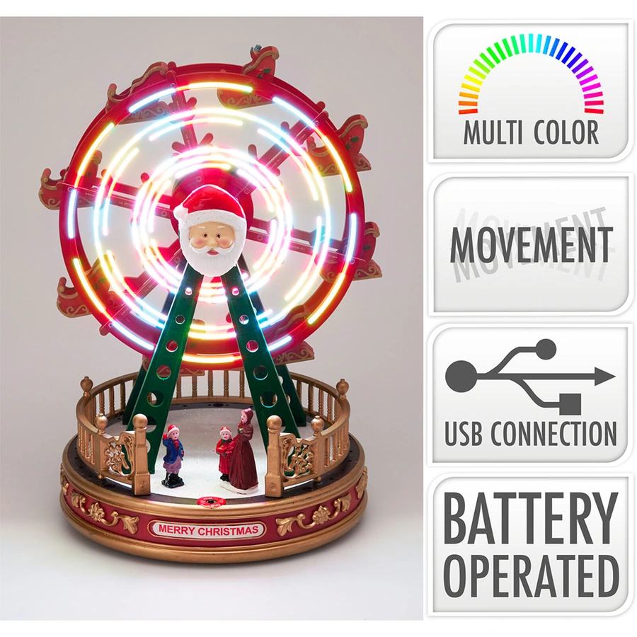 Kerstdorp Reuzenrad met LED - 19x28 cm