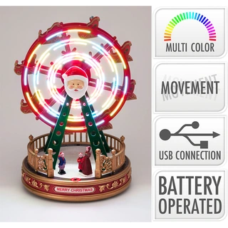 Kerstdorp Reuzenrad met LED - 19x28 cm