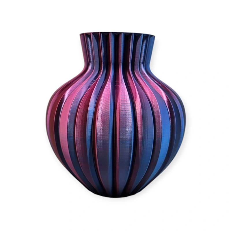 3D Ribbelvaas Ø21x23 cm - Aurora - afbeelding 1