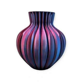 3D Ribbelvaas Ø21x23 cm - Aurora - afbeelding 1