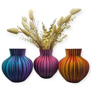 3D Ribbelvaas Ø21x23 cm - Aurora - afbeelding 5