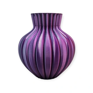 3D Ribbelvaas Ø21x23 cm - Fire Night - afbeelding 2