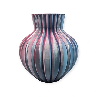 3D Ribbelvaas Ø21x23 cm - Fire Night - afbeelding 3