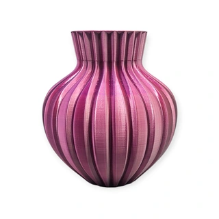 3D Ribbelvaas Ø21x23 cm - Fire Night - afbeelding 4