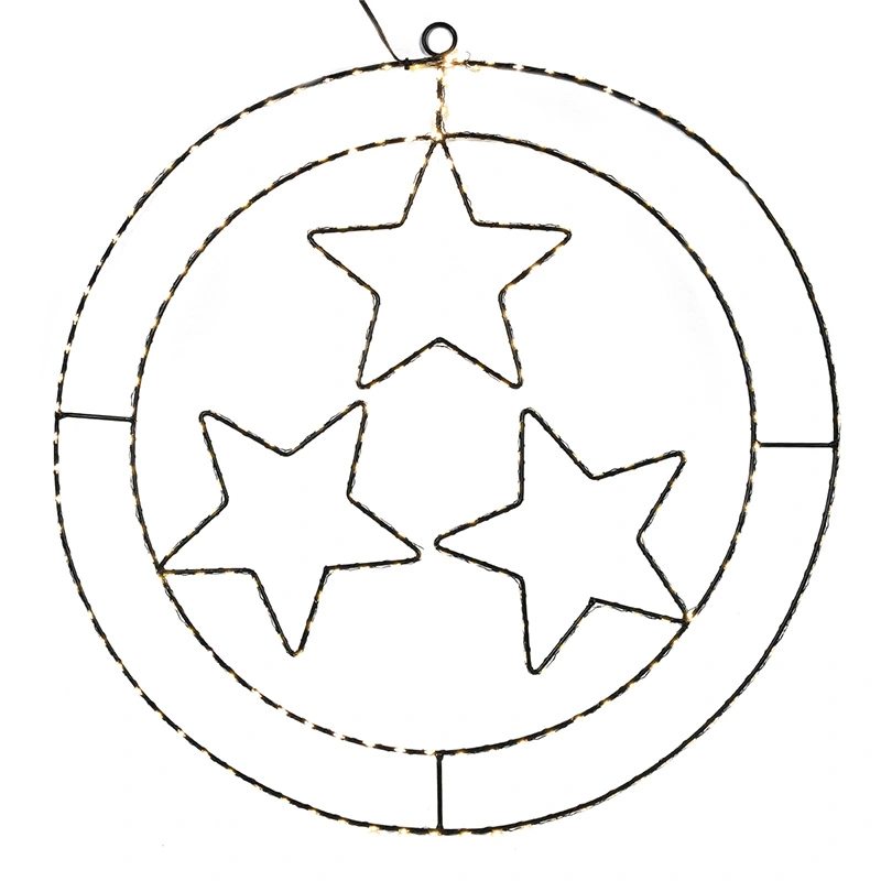 LED Ring Sterren Zwart - 50 cm