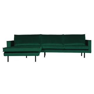 BePureHome Rodeo Chaise Longue Links Velvet Green Forest - afbeelding 3