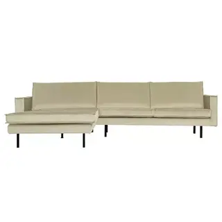 BePureHome Rodeo Chaise Longue Links Velvet Pistache - afbeelding 1