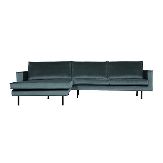 BePureHome Rodeo Chaise Longue Links Velvet Teal - afbeelding 1