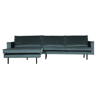 BePureHome Rodeo Chaise Longue Links Velvet Teal - afbeelding 1