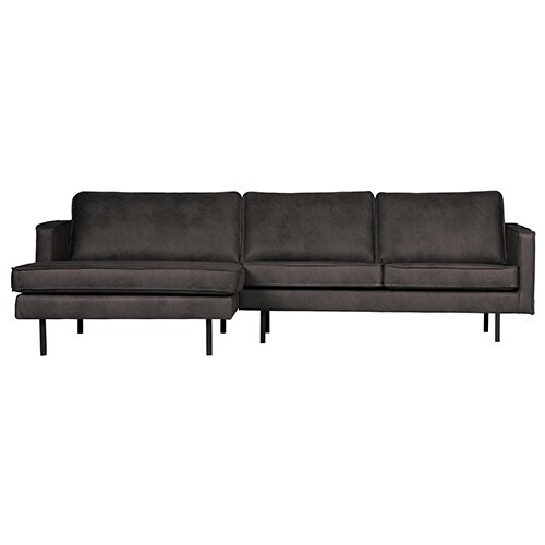 BePureHome Rodeo Chaise Longue Links Zwart - afbeelding 1