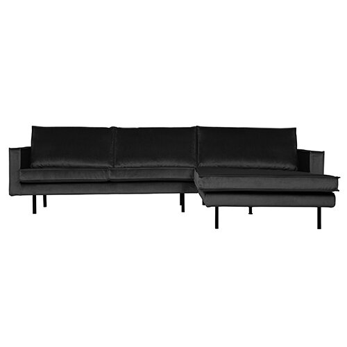 BePureHome Rodeo Chaise Longue Rechts Velvet Antraciet - afbeelding 1