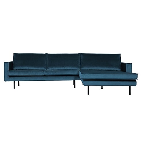 BePureHome Rodeo Chaise Longue Rechts Velvet Blue - afbeelding 1