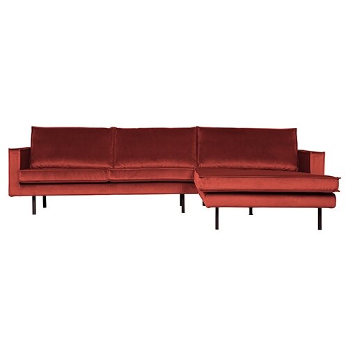 BePureHome Rodeo Chaise Longue Rechts Velvet Chestnut - afbeelding 1