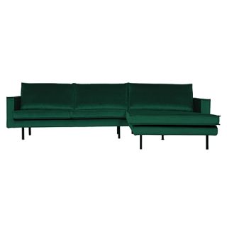 BePureHome Rodeo Chaise Longue Rechts Velvet Green Forest - afbeelding 1