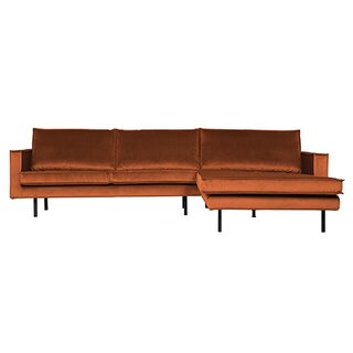 BePureHome Rodeo Chaise Longue Rechts Velvet Roest - afbeelding 1