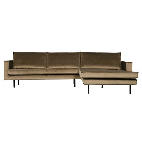 BePureHome Rodeo Chaise Longue Rechts Velvet Taupe - afbeelding 1