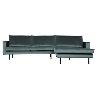 BePureHome Rodeo Chaise Longue Rechts Velvet Teal - afbeelding 1