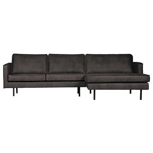 BePureHome Rodeo Chaise Longue Rechts Zwart - afbeelding 1