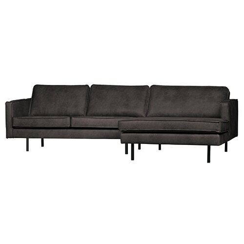 BePureHome Rodeo Chaise Longue Rechts Zwart - afbeelding 2