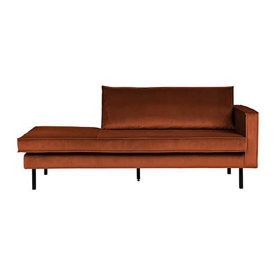BePureHome Rodeo Daybed Right Velvet Roest - afbeelding 1