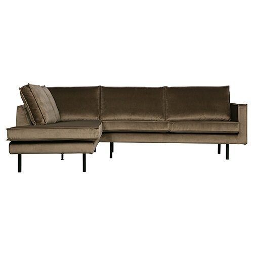 BePureHome Rodeo Hoekbank Links Velvet Taupe - afbeelding 1