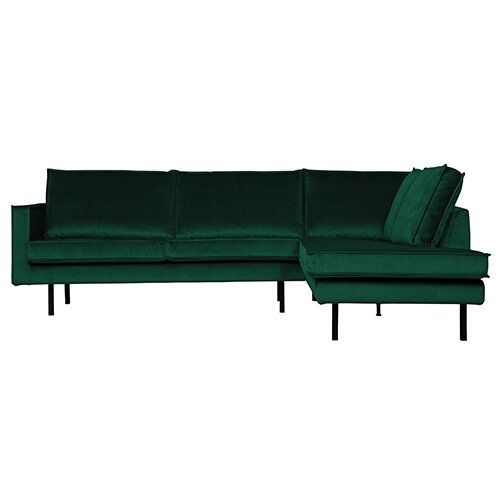 BePureHome Rodeo Hoekbank Rechts Velvet Green Forest - afbeelding 1