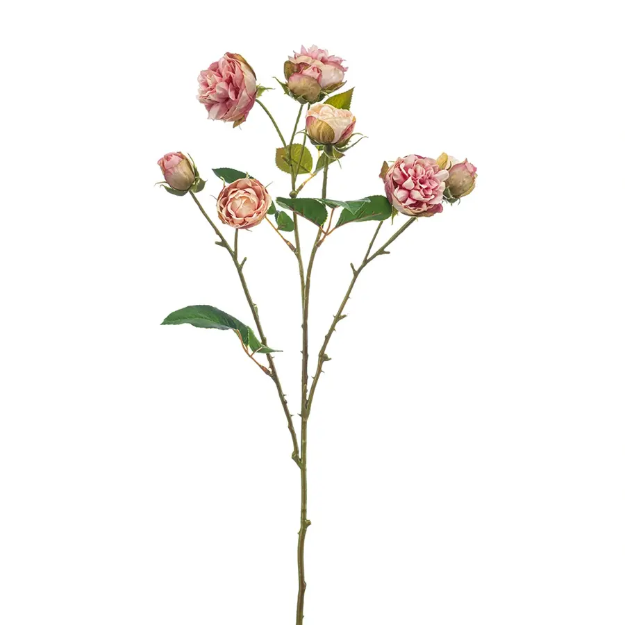 Kunstbloem Rose Mini Roze - 65 cm