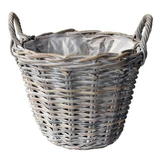 Rotan Aardappelmand White Wash - Ø35x25 cm