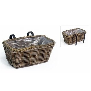 Rotan Balkon Bloembak Grey - 30x18x16 cm - afbeelding 2